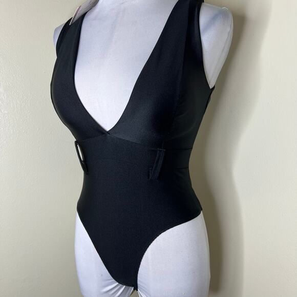 Emporio Body Bodysuit XS/SM Black Plunge V-Neck Padded Sleeveless Brazil Womens - Picture 4 of 10